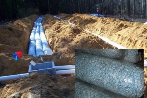 Innovative EZflow drain field system being installed